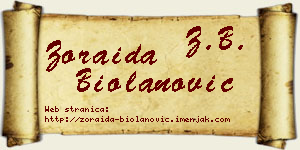 Zoraida Biolanović vizit kartica